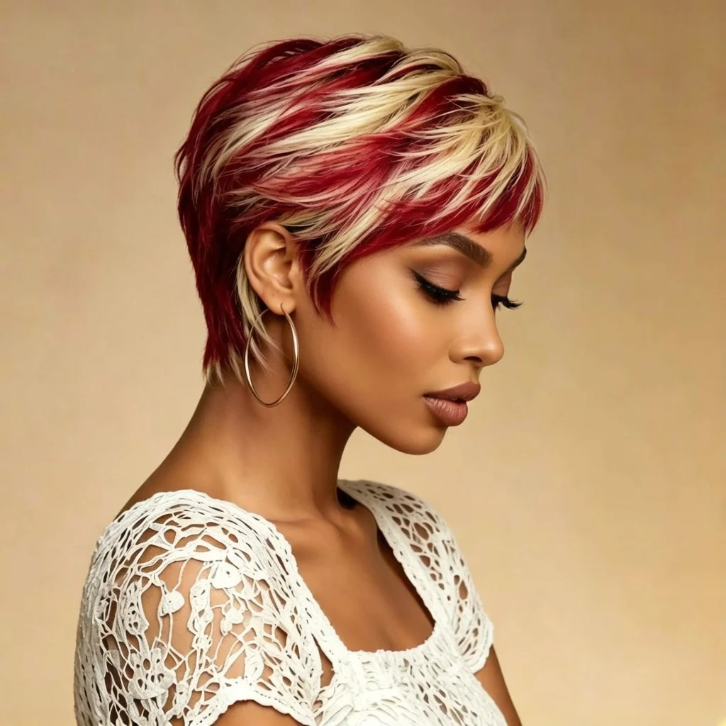 

Short Pixie Cut Brazilian Human Hair Wig Blonde 99j 613 Straight Wig full Machine Made Wig