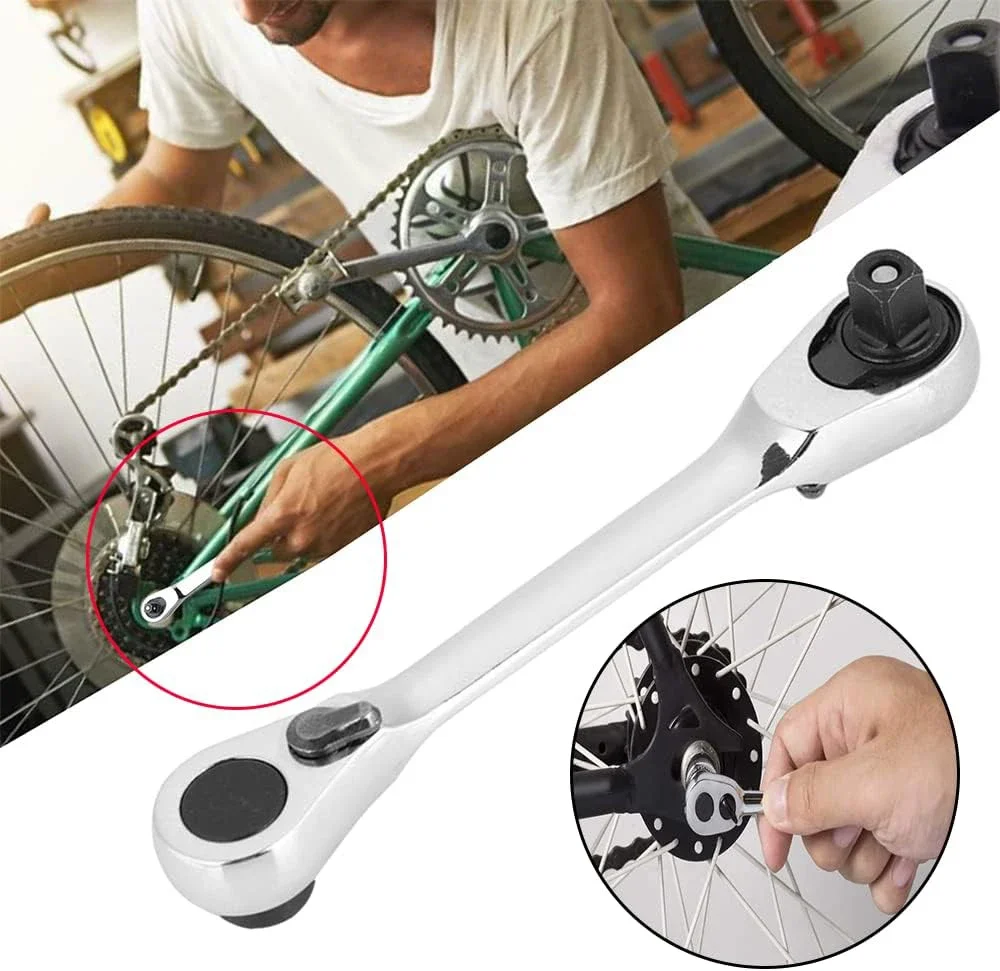 1/4 "Mini Ratsche Doppelseitige Schnell Steckschlüssel Ratsche Schraubendreher Hex Drehmomentschlüssel Hand Reparatur Werkzeuge