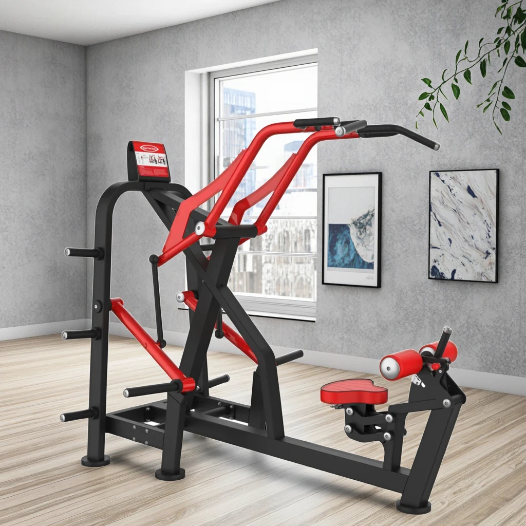 

Commercial Gym Strength Training Equipment Seated Lat Machine with Pull Plate Loaded Chest Back Shoulder Exercise