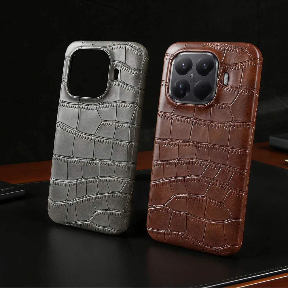 

Premium Crocodile Leather Case For Xiaomi Poco X7 Pro F6 X6 Pro F4 X4 GT F2 M4 Pro X5 X3 Pro NFC Phone Case Back Cover Coque Bag