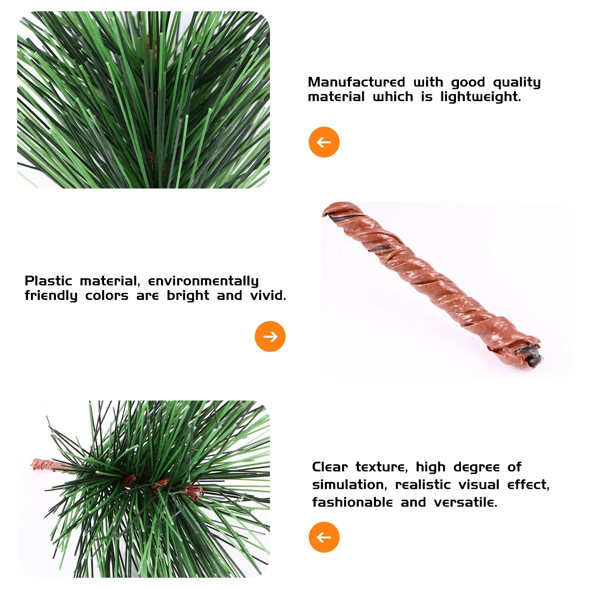 

30 pcs 1 Set Colorfast Simulated Pine Branches Green Realistic Diy Supplies For Wedding Party Christmas Decorations Lifelike