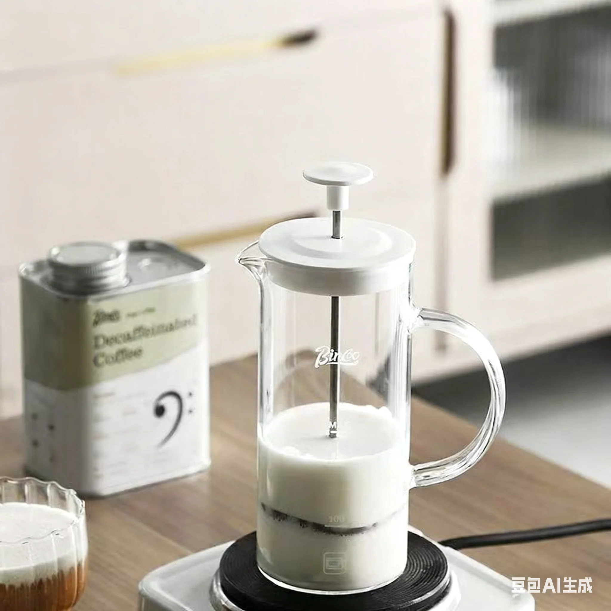 

French Press, Glass Pour-Over Coffee Maker, Filter Press Pot, Manual Milk Frother, Tea Infuser, Filter-Type Utensils