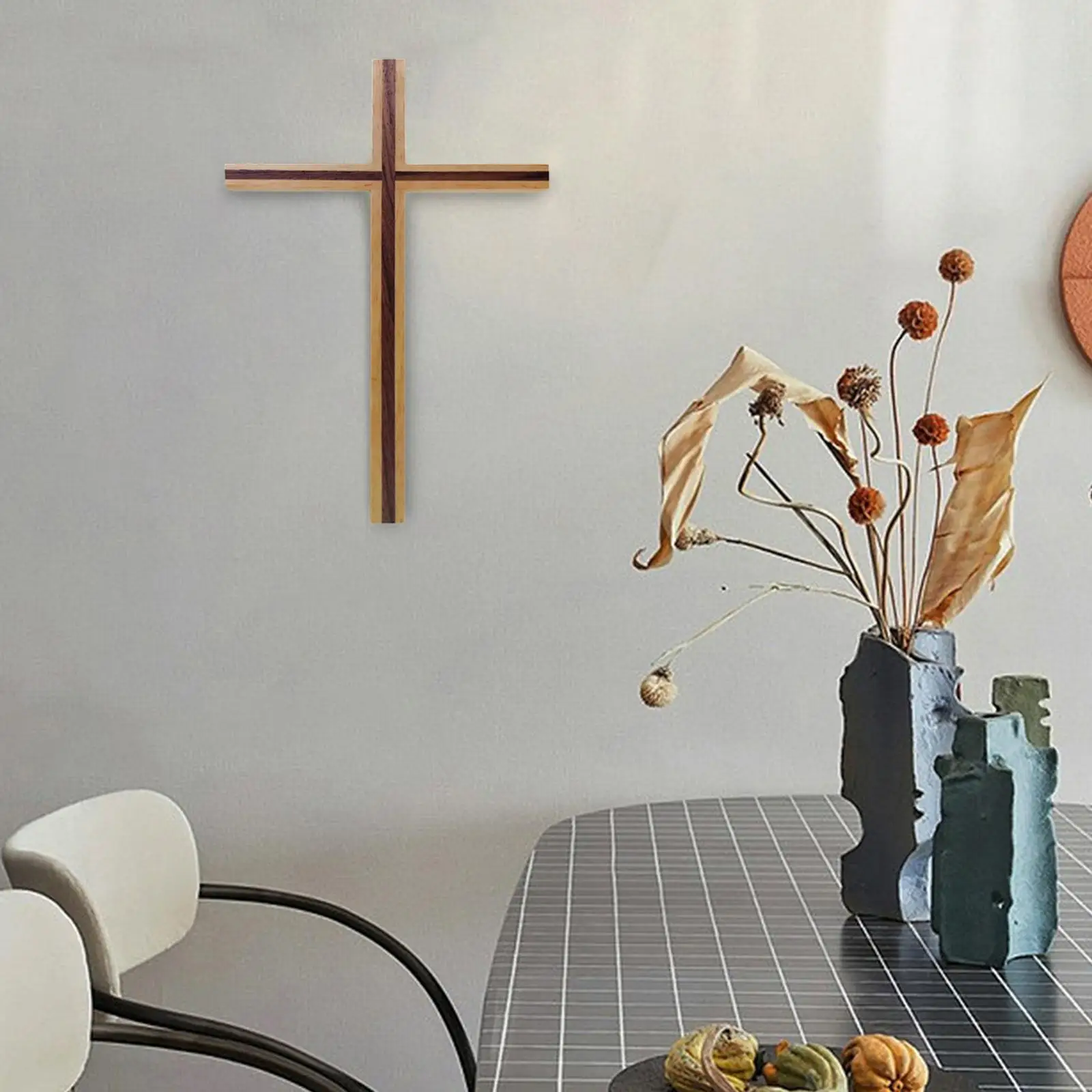 Church Wall Hanging Crucifix Jesus Prayer Collectible Wood Cross Sculpture