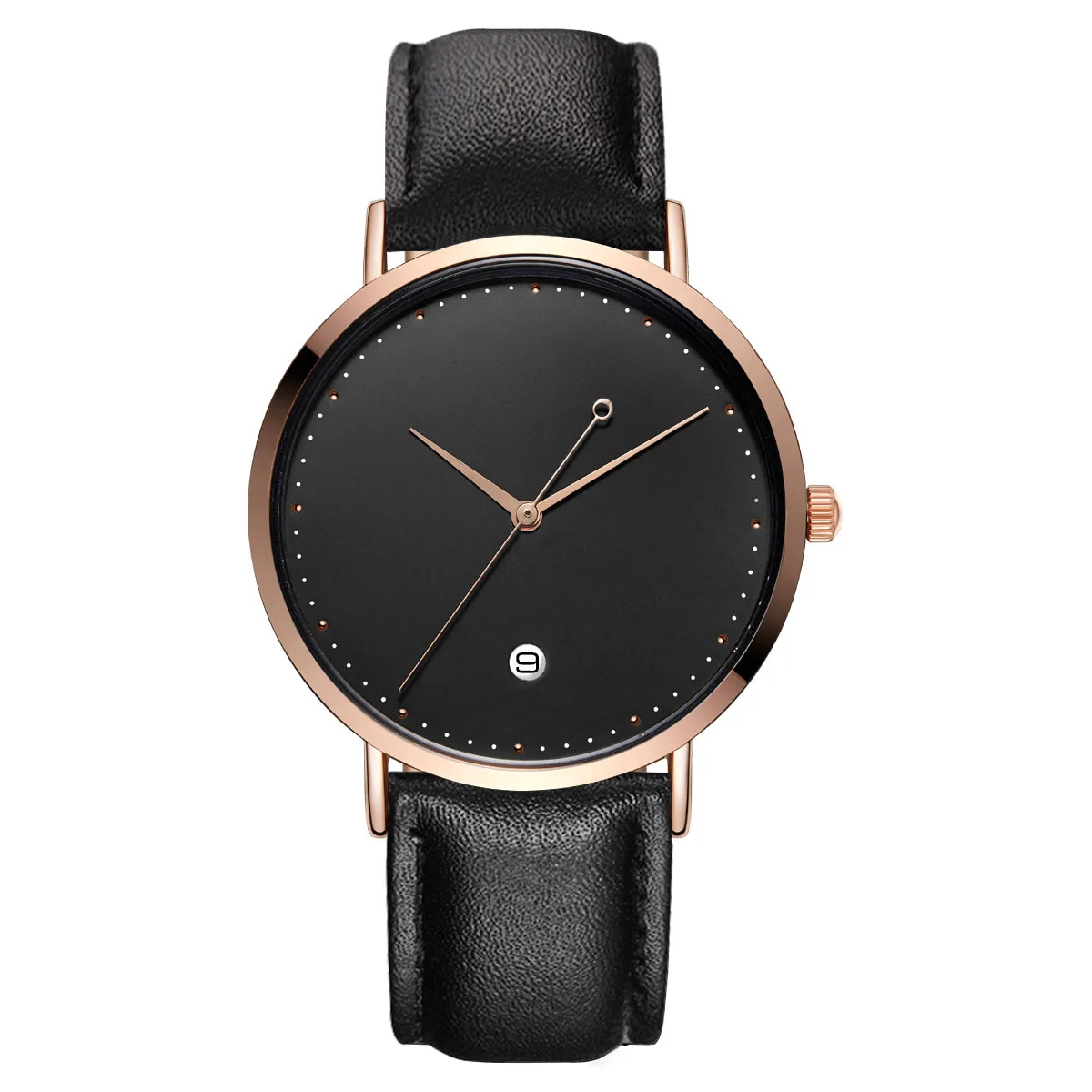 Designed Watch Black Dial Brand Your Own Watch Custom Design OEM Logo Printed Watch Wrist Watch Calendar