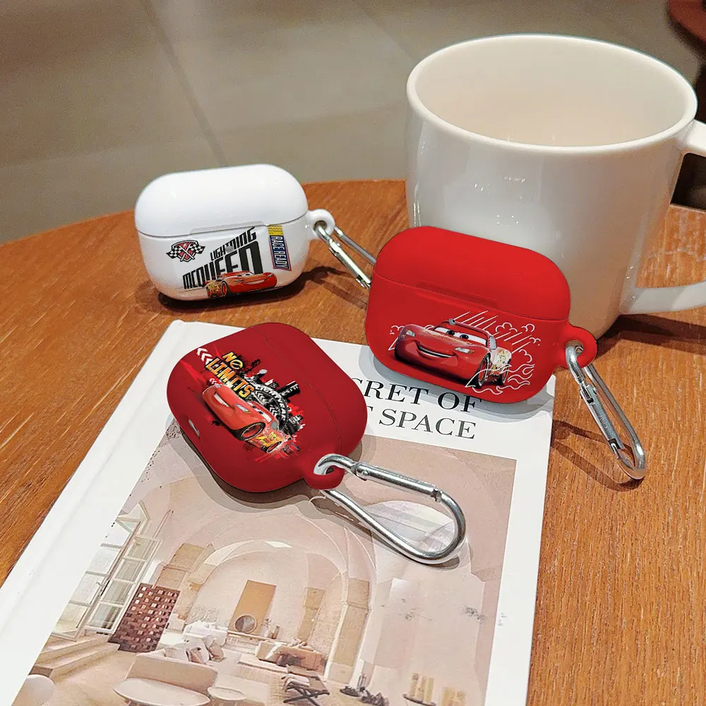 Car Lightning M-McQueen Wstrząsoodporne, błyszczące, twarde etui na słuchawki HD do słuchawek AirPods 1 2 3 4 Pro Pro2 z metalowym haczykiem