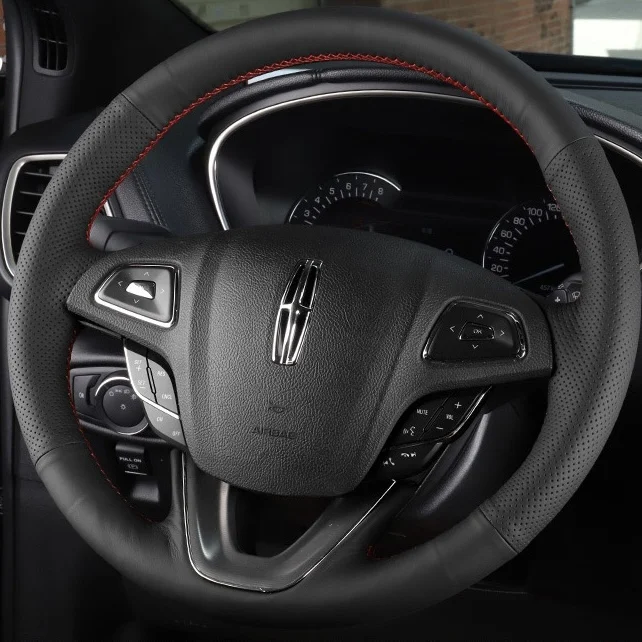 

Сшитые вручную чехлы на руль, подходящие для моделей Lincoln MKX и MKZ от 2015-2018 гг.