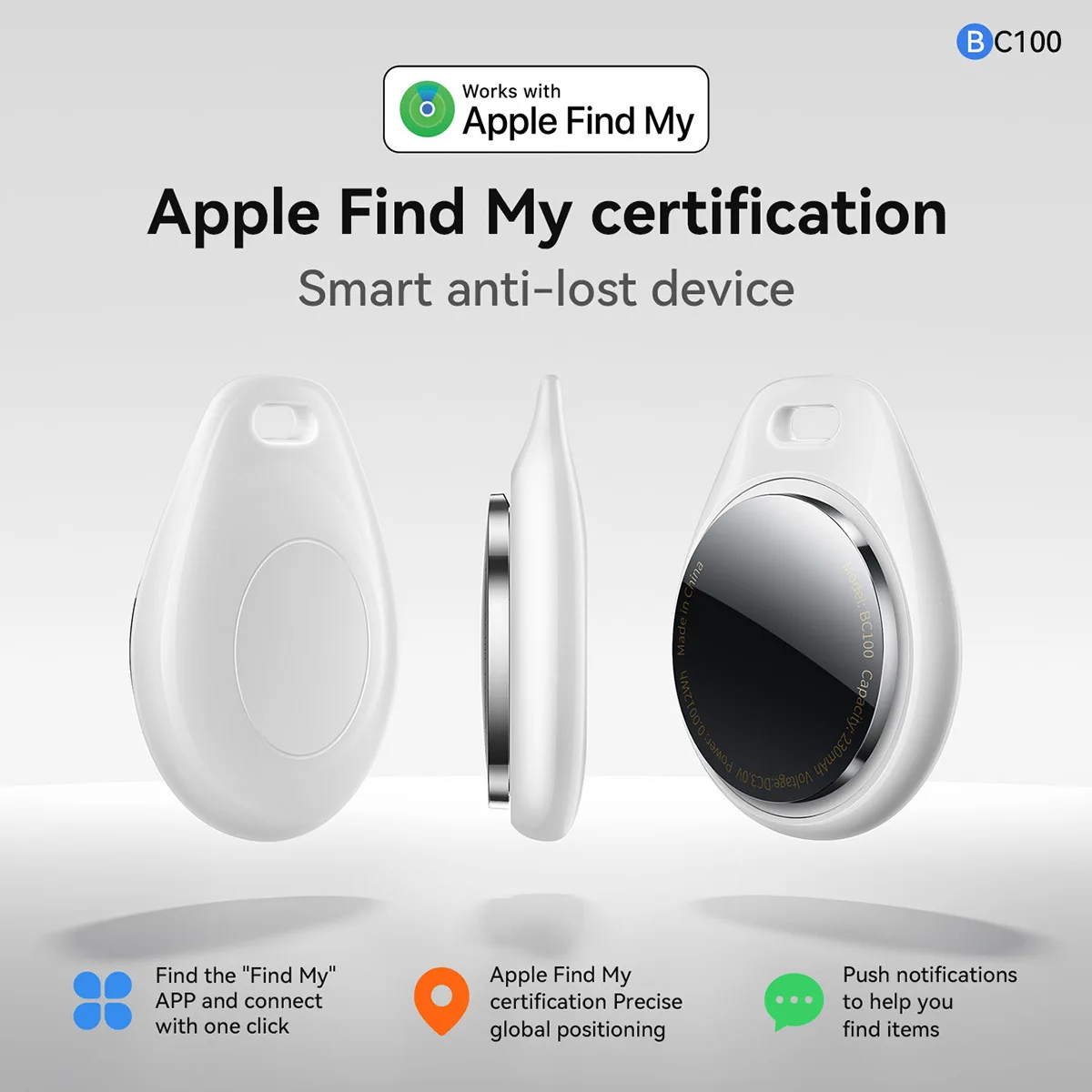 Airtag is compatible for IOS phone, Find My, Bluetooth mini car, pet anti-lost locator