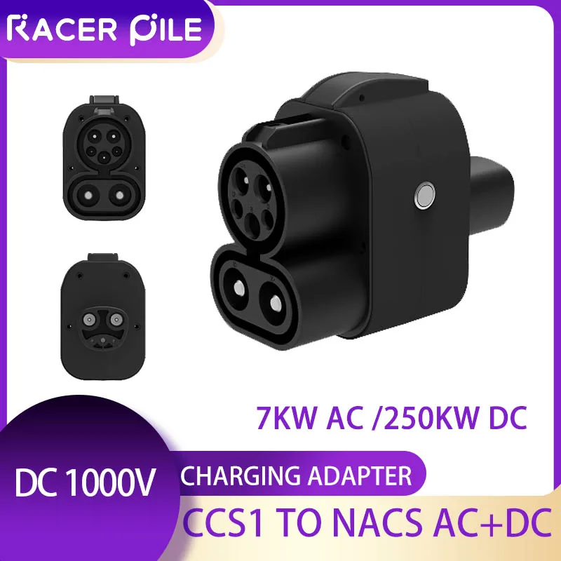 RACER PILE DC Fast Charger Adapter CCS1 do NACS AC+DC 250KW CCS Combo 1 do NACS dla TSL Model 3/X/Y