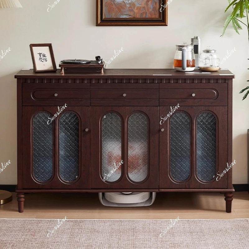 

American retro solid wood tea bar machine and cabinet integrated