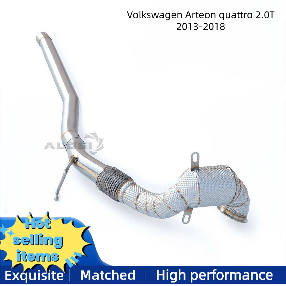 Stainless Steel Exhaust Downpipe for Volkswagen Arteon quattro 2.0T 2013-2018 Exhaust Pipe Catalytic Converter with Heat Shield