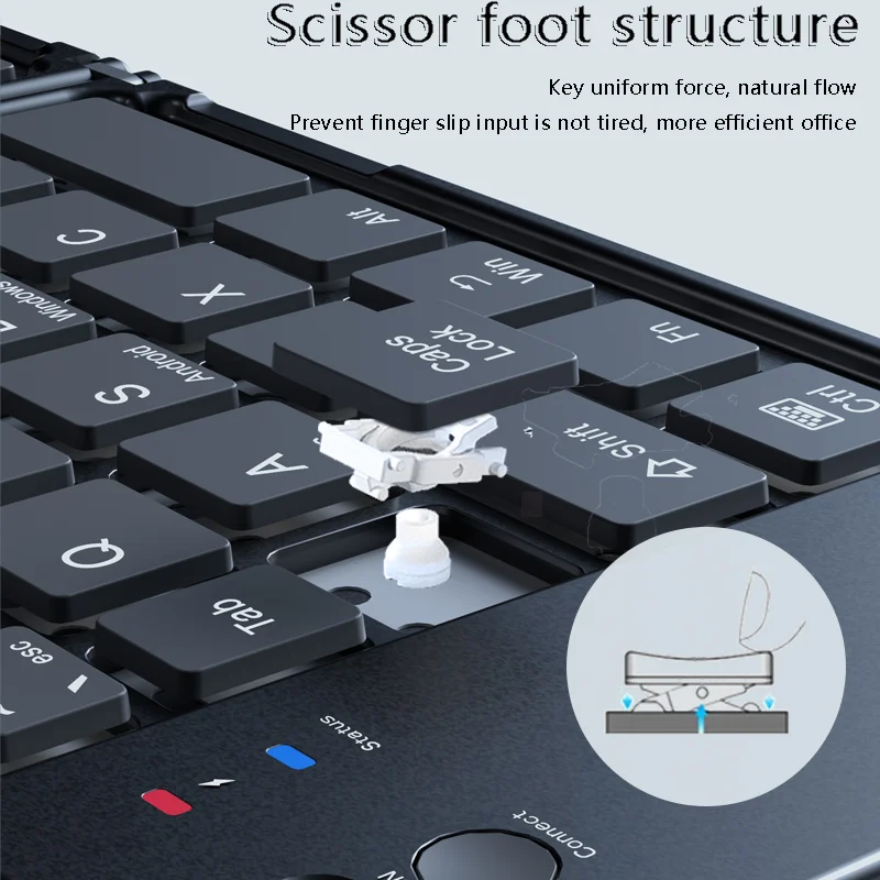 لوحة مفاتيح Xiaomi Mini اللاسلكية القابلة للطي بتقنية البلوتوث، قابلة لإعادة الشحن، خفيفة، كتم الصوت، توافق متعدد الأنظمة، لوحة مفاتيح طويلة التحمل