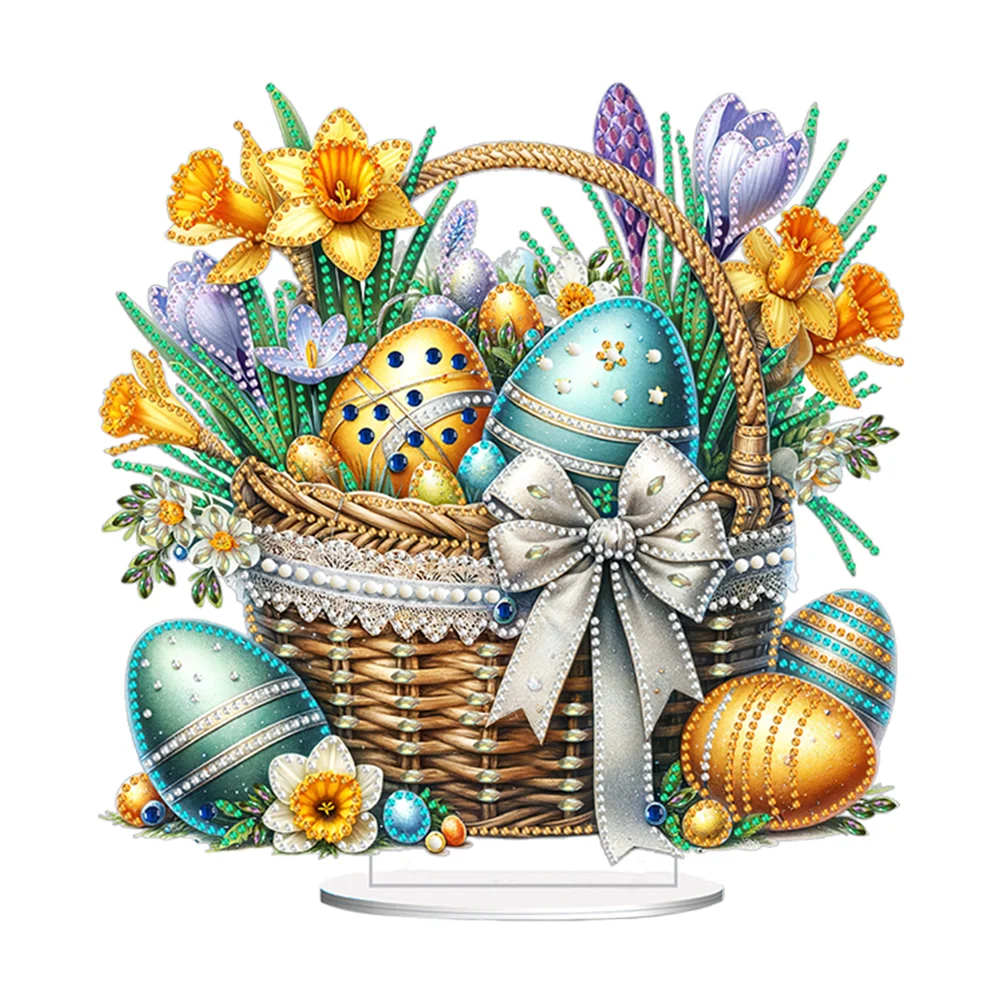 

Easter Special Shape Desktop Diamond Art Kit for Adults Beginner (Basket Bunny)