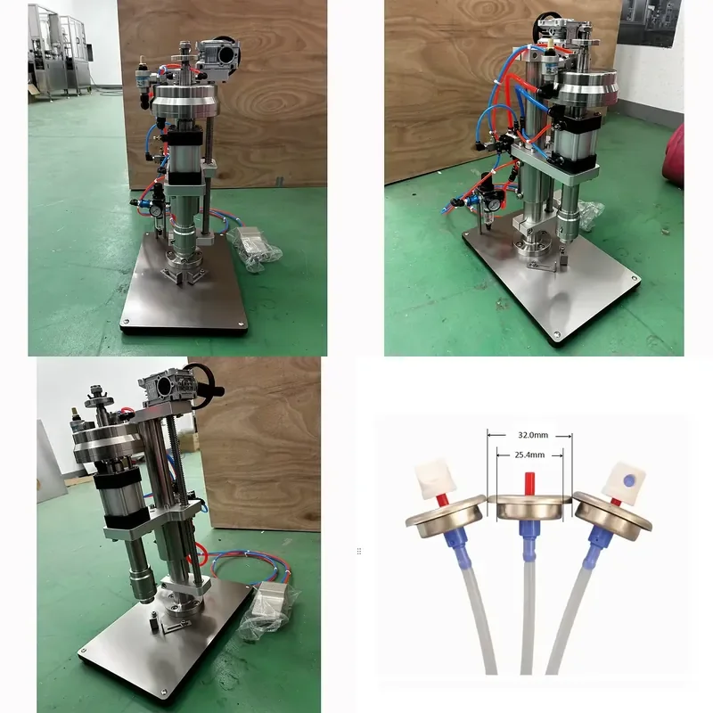 Compact Manual Aerosol Can Sealer for Small Batch Production Precision Table Top Crimping Device Ensures Leak Proof Seal