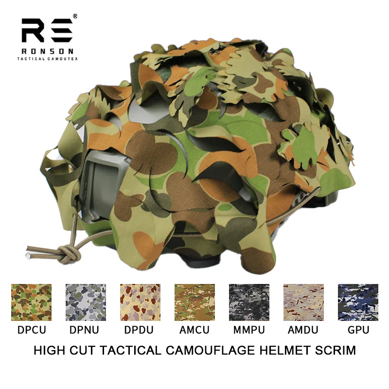 Australian Auscam DPCU Camouflage 3D Laser Cut Tactical FAST Helmet Scrim Cover Airsoft Paintball Personal Defense Scrim NIR