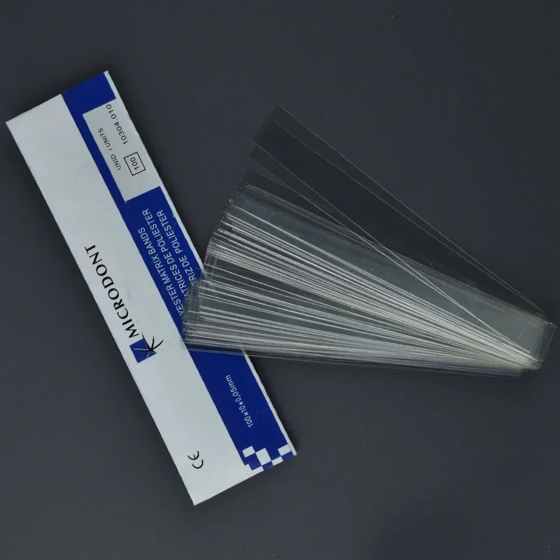 200Pcs Dentistry Interdental Spacer Disposable Dentists Polyester Film Forming Sheet Dental Whitening Tools 100*10*0.05Mm