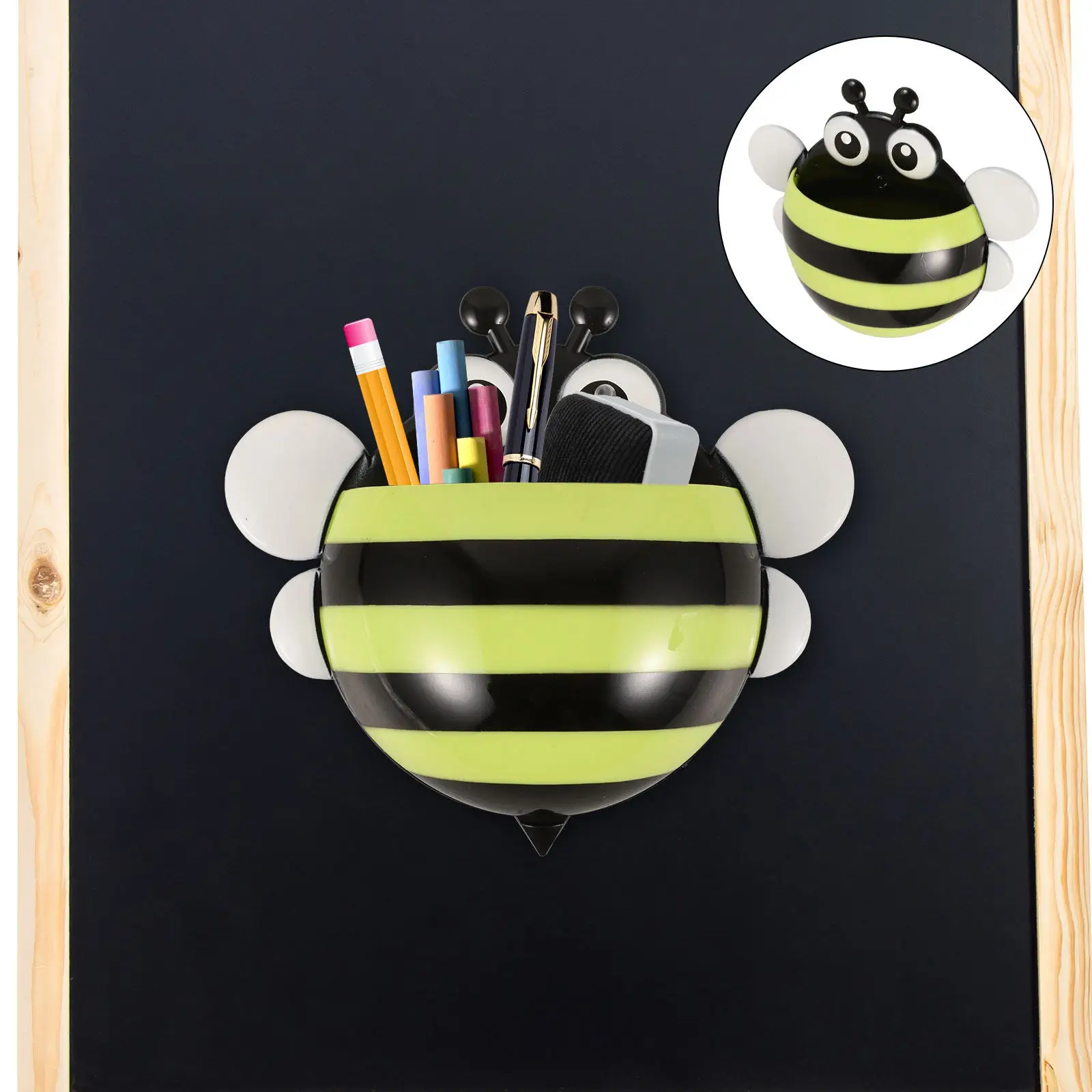 

Magnetic Pen Holder Bee Shape Cartoon Whiteboard Marker Organizer Plastic Storage Box Office Chalk Container Magnetic Stationery