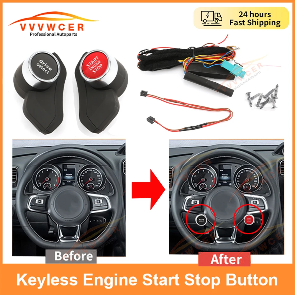 

R8 Style Engine Start Stop Drive Select Button Steering Wheel Retrofit Button For VW for Audi A3 A4 S4 A5 S5 A6 S6 A7 A8 Q3 Q5