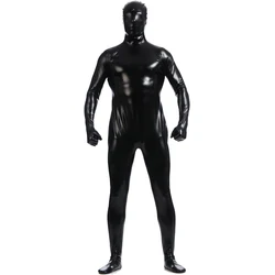 LZCMsoft Men Black Zentai Suit Adults One Piece Second Skin Tights Full Body Zentai Costumes Stage Performance Costumes