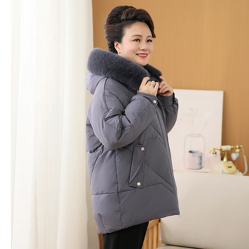 

Модная утепленная женская куртка средней длины с капюшоном, из полиэфирного волокна, однотонная, городской стиль