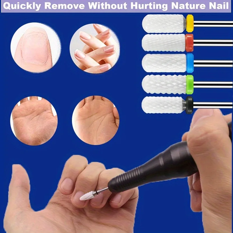 キット-1/2/4個入り セラミックネイルドリルビット ミリングカッター、電動マニキュアドリル ペディキュアミルビット、マシンファイル ネイルアートツール