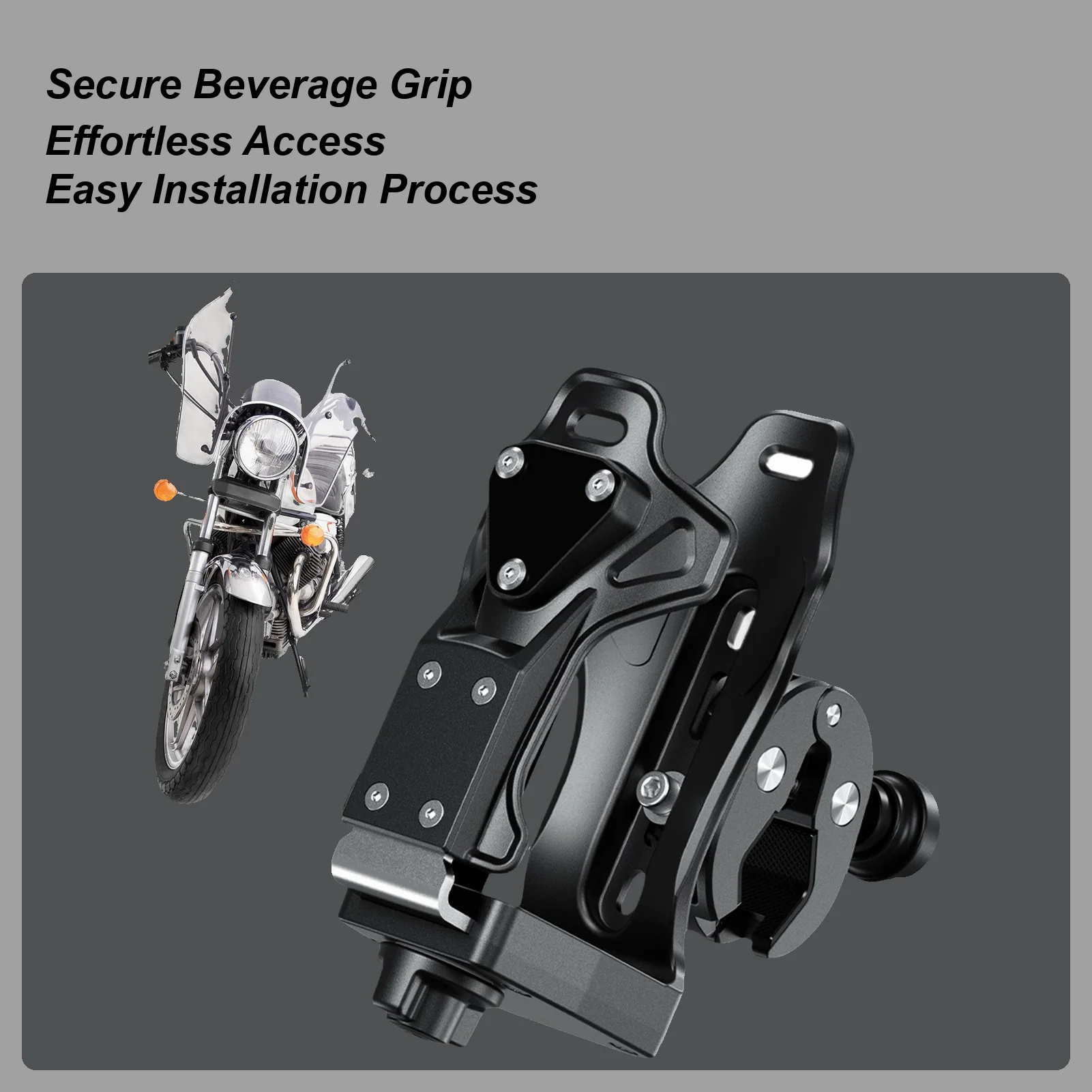 Motorcycle Cup Holder Handlebar 360 Rotatable Anti-Theft Adults Scooter Drink Holder With Clamp For Can Beer Coffee Rail Bar