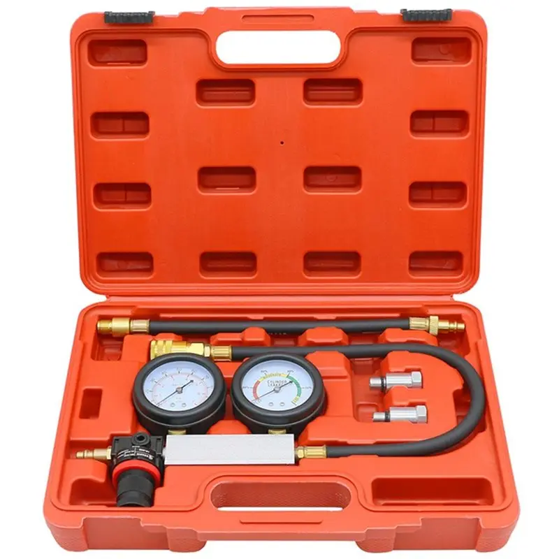 AB96-TU-21 Cylinder Leak Tester Double Gauge Compression Leakage Detection Tool Petrol Engine Leakdown Testing Set Automotive To