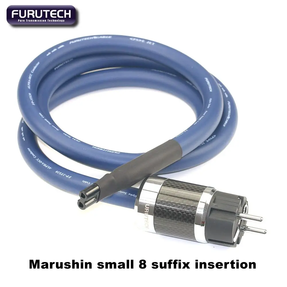 Original Japanese Furutech FP-3TS20 Blue Ribbon OCC Hifi Power Cable Japanese Marushin Small 8-character Tail Plug Connection