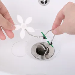 3 Pcs Premium Drain Hair Catcher Flower Shower Hair Cleaning Chain Bathroom Drain Strainer Hair Catcher Chain Hook Dredge Tool