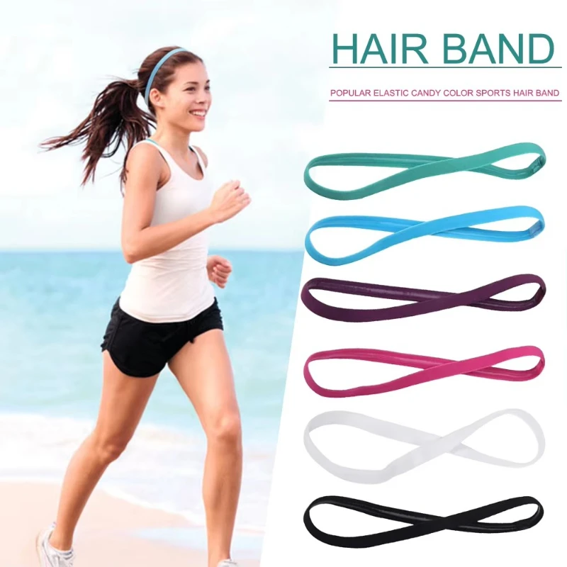 1/2/5Pcs Hair Bands Sports Headband Gym Anti-Slip Elastic Football Running Sweatband
