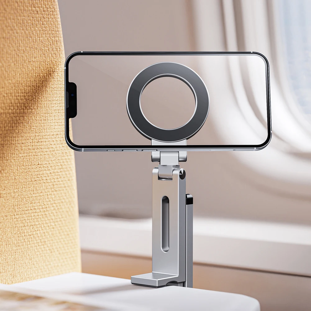 

Для Magsafe держатель телефона в самолете, вращающийся на 360° портативный магнитный держатель для телефона, дорожная подставка для телефона для iPhone 16, 15, 14, 13