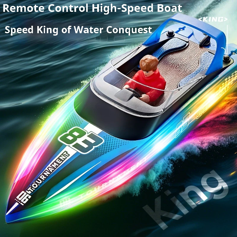 

Hj821 Rc Boat High Speed Dual Motor Stepless Speed Control 2.4g Remote Control Racing Speedboat Electric Ship Model For Adults