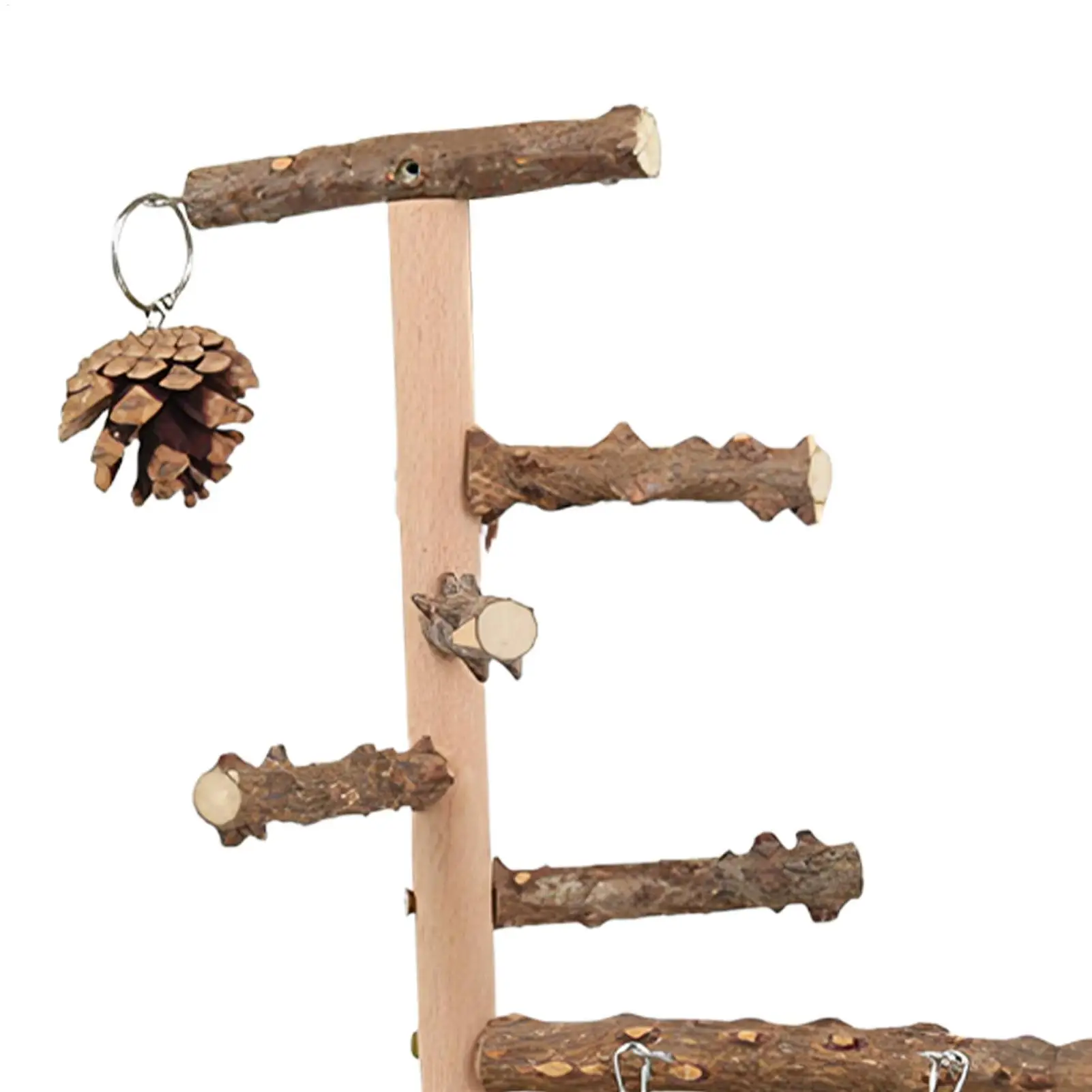 Parrot Playground Wooden Toy Gym Bird Swing With Stainless Steel Cup And Tray For Cockatiel Conure Finch Lovebird Exercise view 4