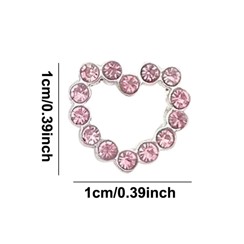 2 uds 3D amoroso en forma de corazón Nail Art diamantes de imitación gemas encantos de lujo aleación de diamante brillo corazones joyería suministros de uñas accesorio