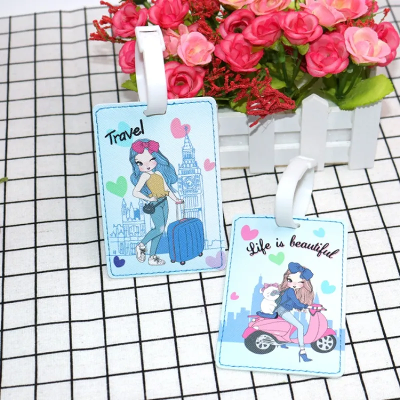 Cartoon Fashion Travel Girls Luggage Tag Women Suitcase Bagpack ID Name Tag Baggage Tag Luggage Marker