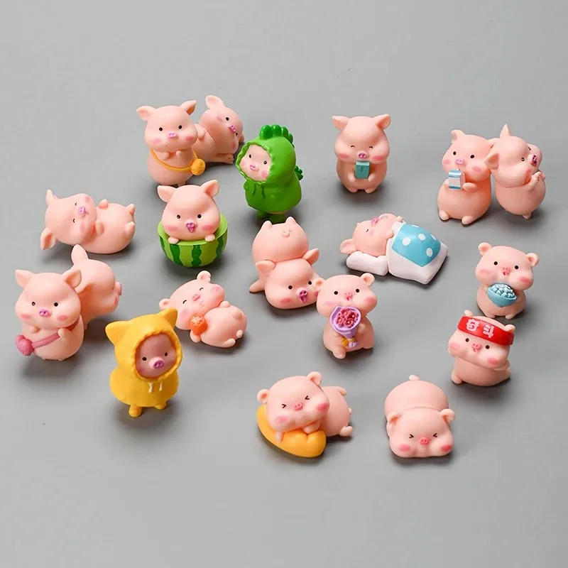 Cartoon Pig Model Car Decor Cute Mini Animal Car Dashboard Accessories Fun Animal Car Rear View Mirror Decor Interior Ornaments