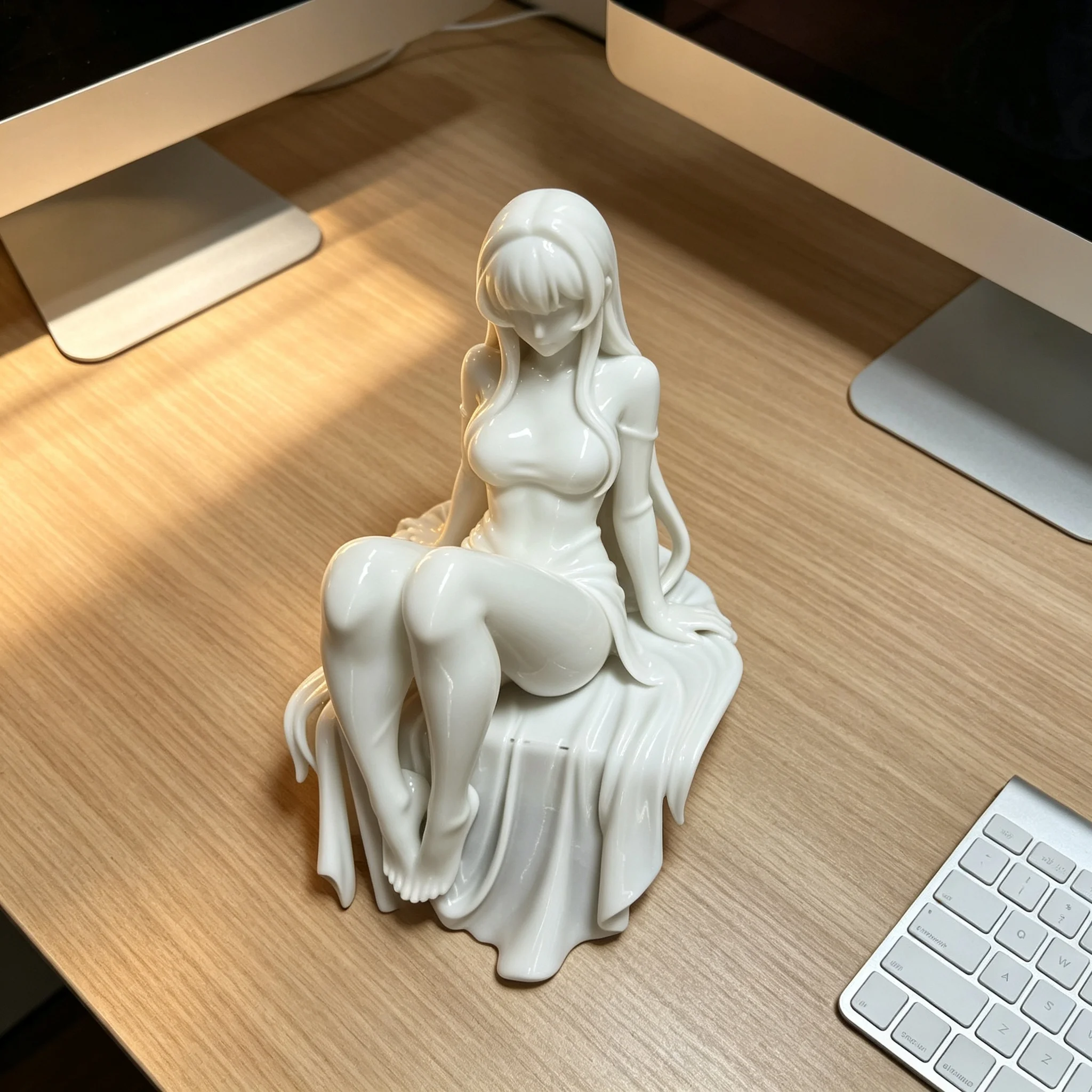 3D Printed Long Leg Beautiful Girl Statue Temptation Style Figurine Desktop Ornament Home Bedroom Tabletop Decor