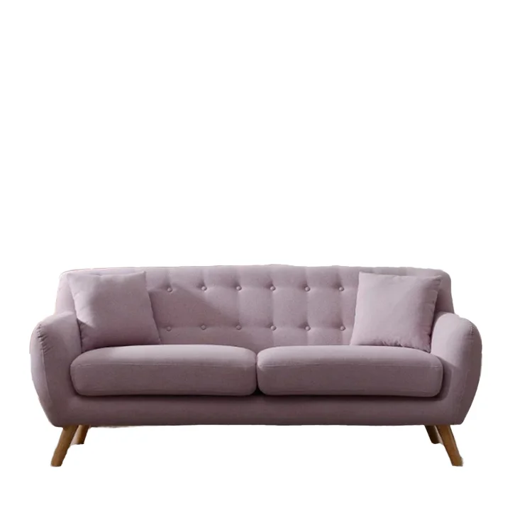 Modern style solid wood modular sofa comfortable linen fabric living room warehouse shopping mall hotel catering factory direct