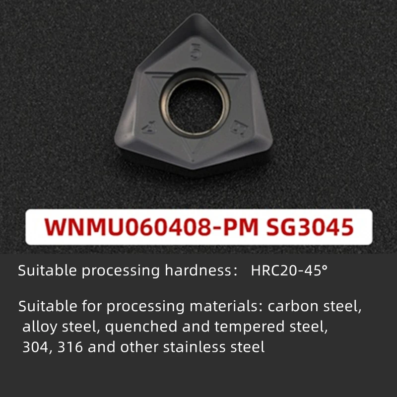 WNMU04,WNMU06,100% Original high-quality fast-feed milling insert WNMU WNMU040304 WNMU060408 For stainless steel, steel