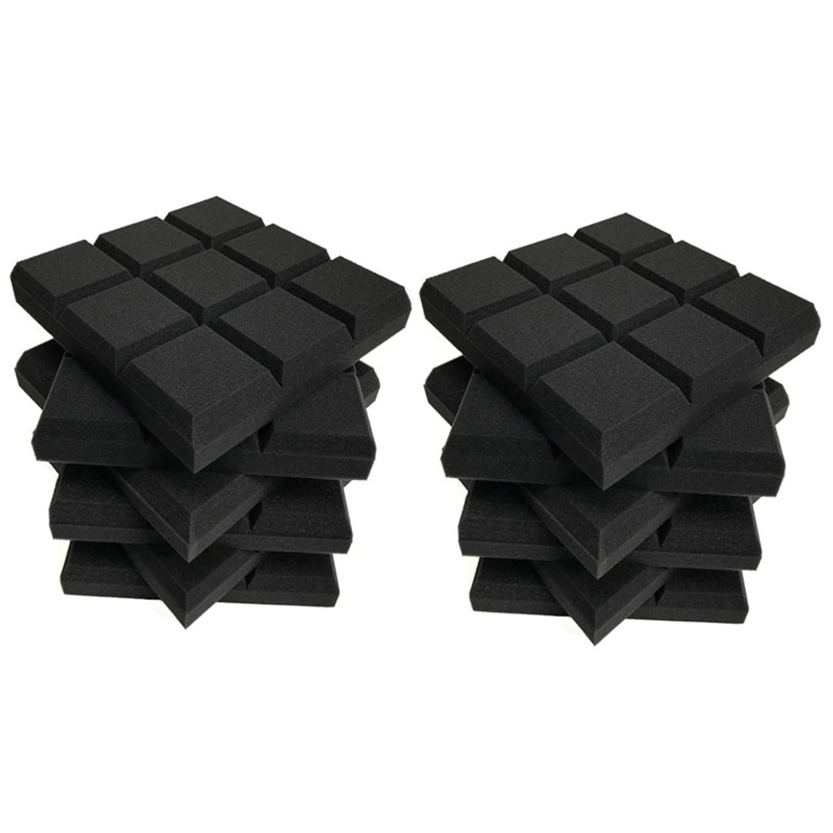 

AEF6-12 Набор акустических панелей 30x30x5 см, 9 скошенных блоков, звукопоглощающие клиновидные панели для звукоизоляции и звукопоглощения