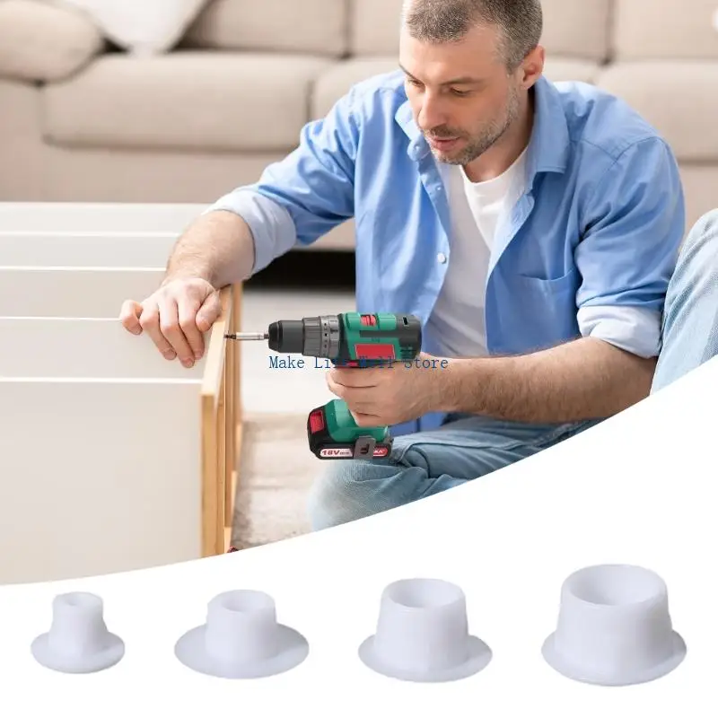  320Pcs Furniture Hole Caps 4 Sizes Plastic Cabinet Hinge Hole Covers Decoration Cap Plastic Hole Plugs Screw Cover