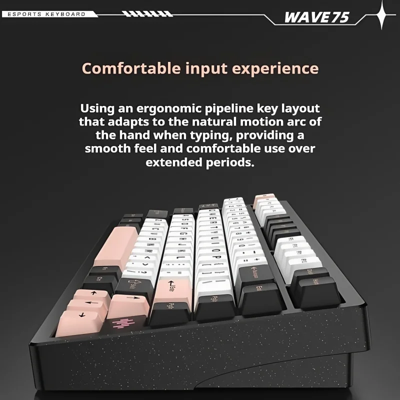 WAVE75 Mechanical Keyboard Customization Three mode Connection Aluminum Alloy Wireless RGB Silk Smooth Touch Gasket Structure