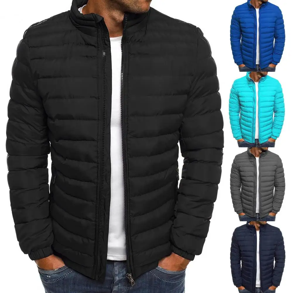 

Winter Casual Zipper Closure Puffer Jacket Autumn Winter Men Coat Zipper Closure Streetwear