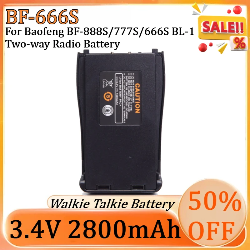 

New BF-666S 3.4V 2800mAh Walkie Talkie Battery For Baofeng BF-888S/777S/666S BL-1 Two-way Radio Battery