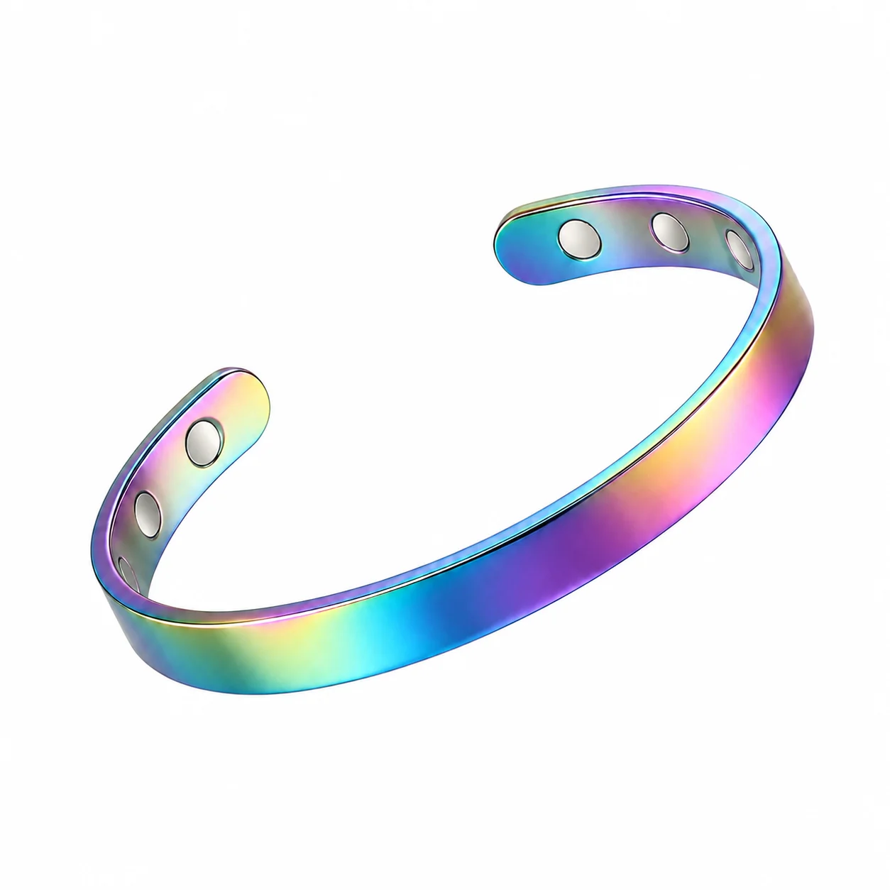 Stainless Steel Anti-Snoring Magnet Open Wristband Titanium Steel Non-Fading Gold Plated Magnetic Stress Relief Bracelet