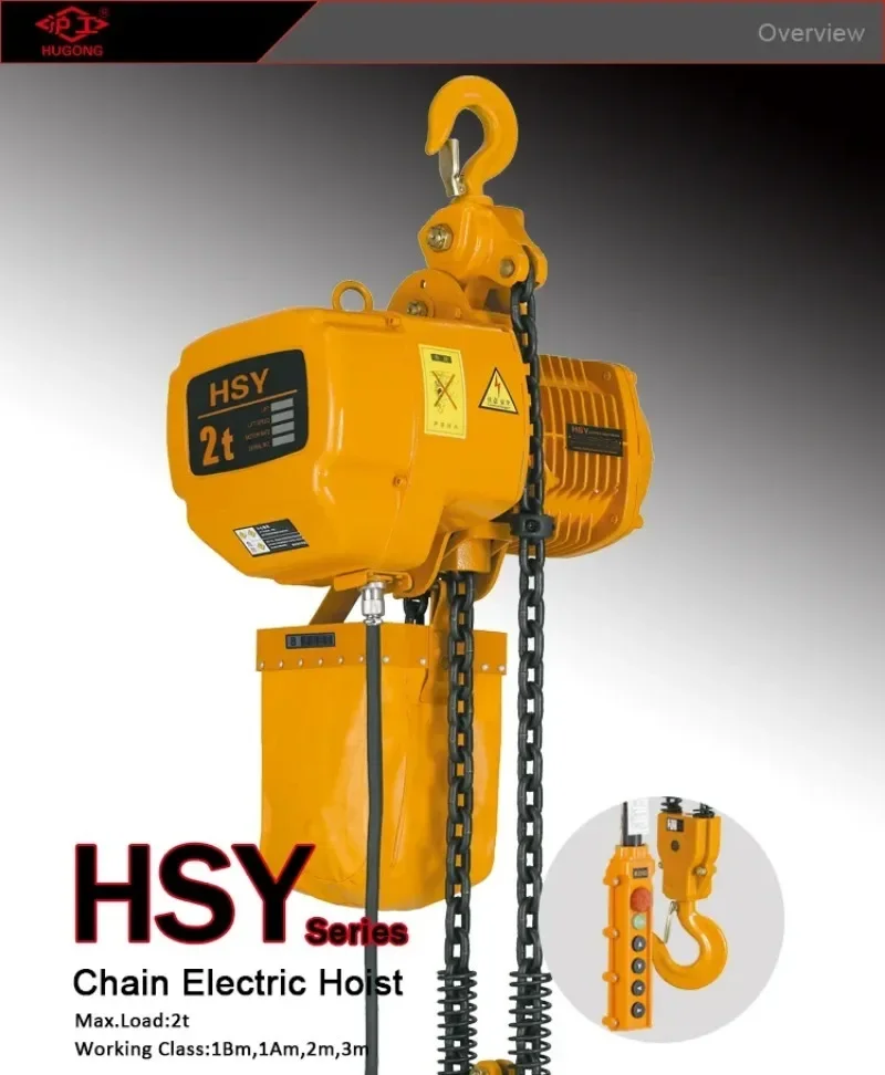 【Best-selling】  1 Ton 2 Tons 3 Tons 5 Tons10tons Hugong Chain Electric Hoist Running Crane 380V Chain Crane