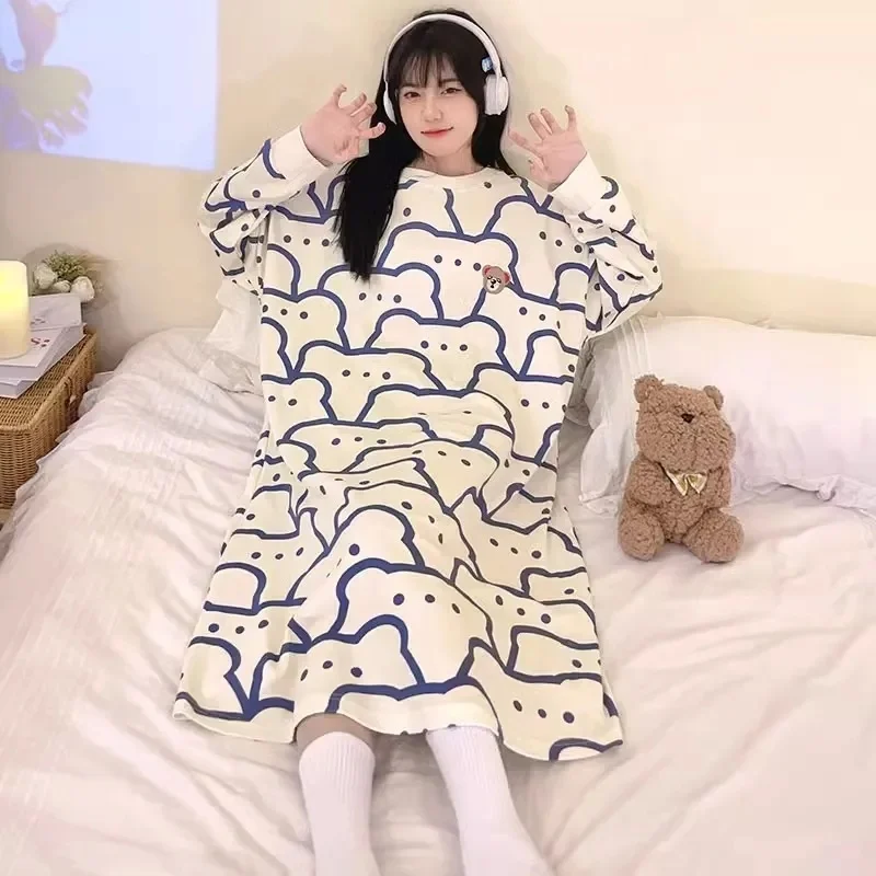 Plus Size 5XL 150KG Winter Fleece Night Dress Pajama Women Night Shirts Nightgowns Sleepwear for Sleeping Warm sleepwear