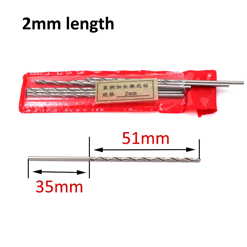 5pcs 1.0-2.0mm HSS Extended Straight Shank Twist Drill Bit Electric Drill Rotary Tool For Metal Wood Stone Jewelry Drilling Hole