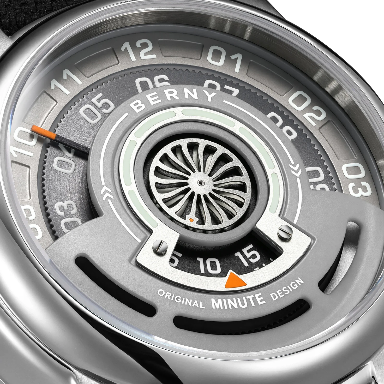 BERNY Automatic Men's Watch 36mm Sapphire Super Luminous Small Dial Mechanical Watches for Women and Men S/S Casual Wristwatch