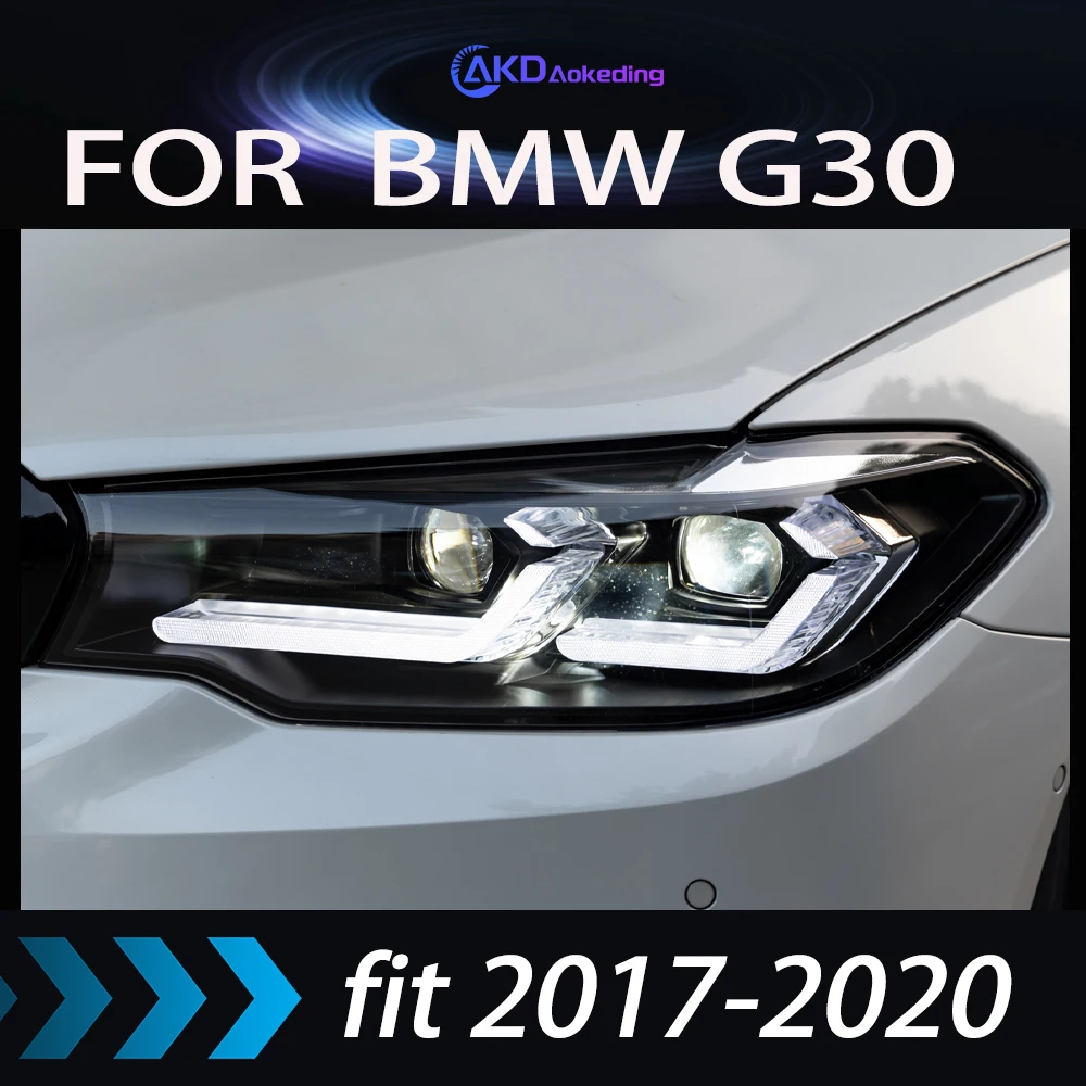 

Фары для BMW G30 525i 530i G38 светодиодный 5 Series 2018-2021, передняя фара, автомобильный Стайлинг, дневные ходовые огни, линзы, автомобильные аксессуары