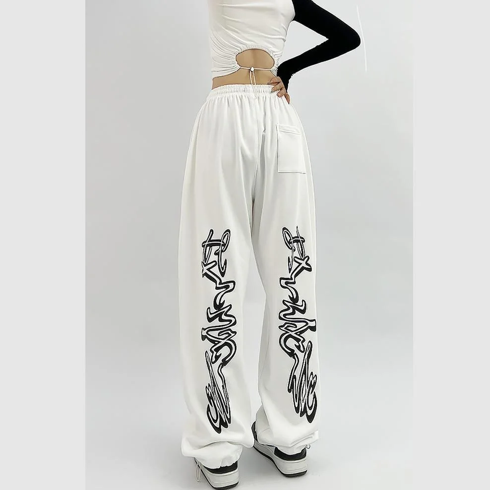 

Womens Sweatpants Joggers Bound Feet Jazz Dance Trousers New Fashion Casual High Waist Loose Hip Hop Wide Leg Pants Streetwear